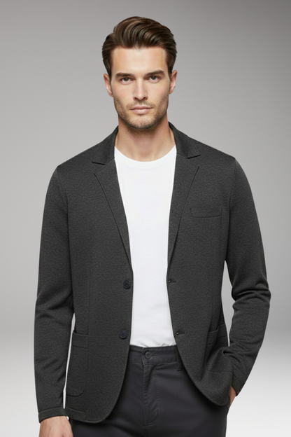 Men's Cardigan Blazer Notched Collar Button Closure