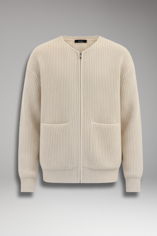 Men's Crew Neck Zip Cardigan - VibreMode