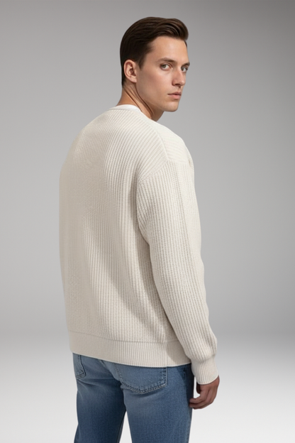 Men's Crew Neck Zip Cardigan