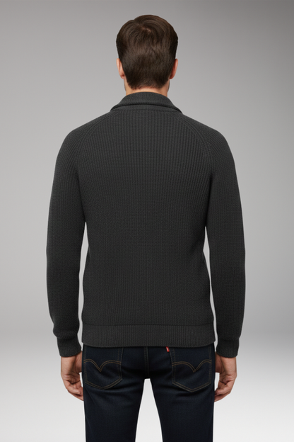 Men's Shawl Collar Cardigan Sweater Patch Pockets