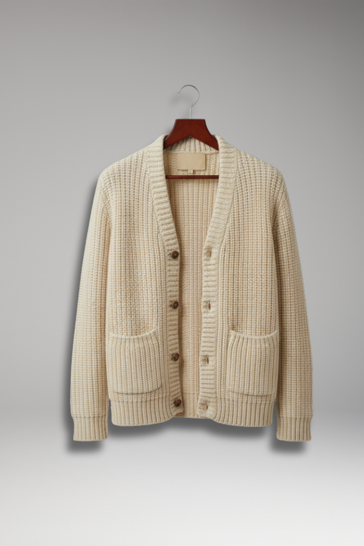 Men's Cardigan Sweater Stand Collar Front Pockets - VibreMode