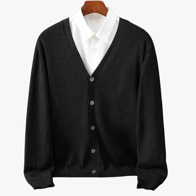 Men's V-Neck Cardigan Classic Knit - VibreMode