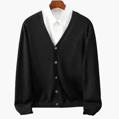 Men's V-Neck Cardigan Classic Knit - VibreMode