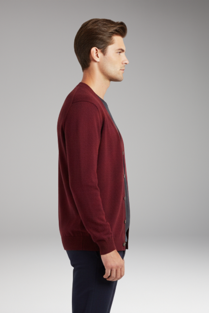 Men's V-Neck Cardigan Button Front