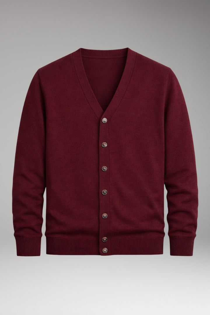 Men's V-Neck Cardigan Button Front - VibreMode