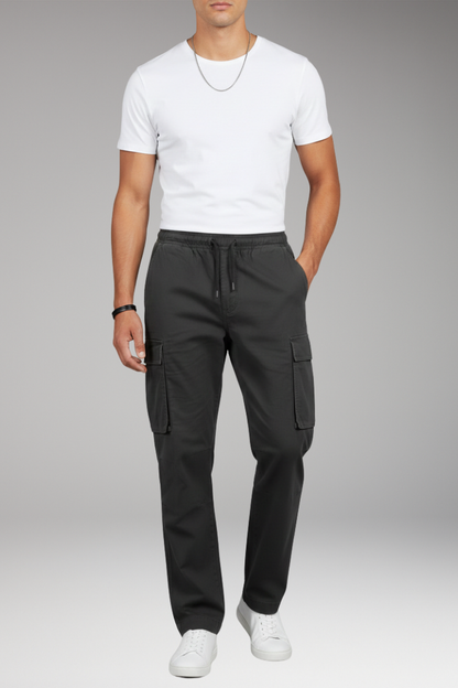 Men's Cargo Pants Elastic Waist Six Pockets