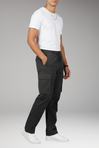 Men's Cargo Pants Elastic Waist Six Pockets