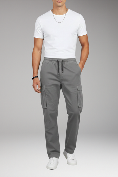Men's Cargo Pants Elastic Waist Six Pockets