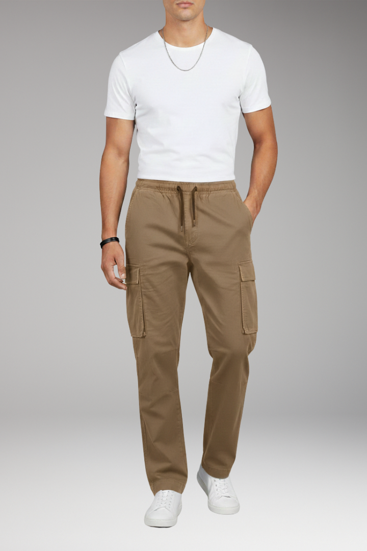 Men's Cargo Pants Elastic Waist Six Pockets