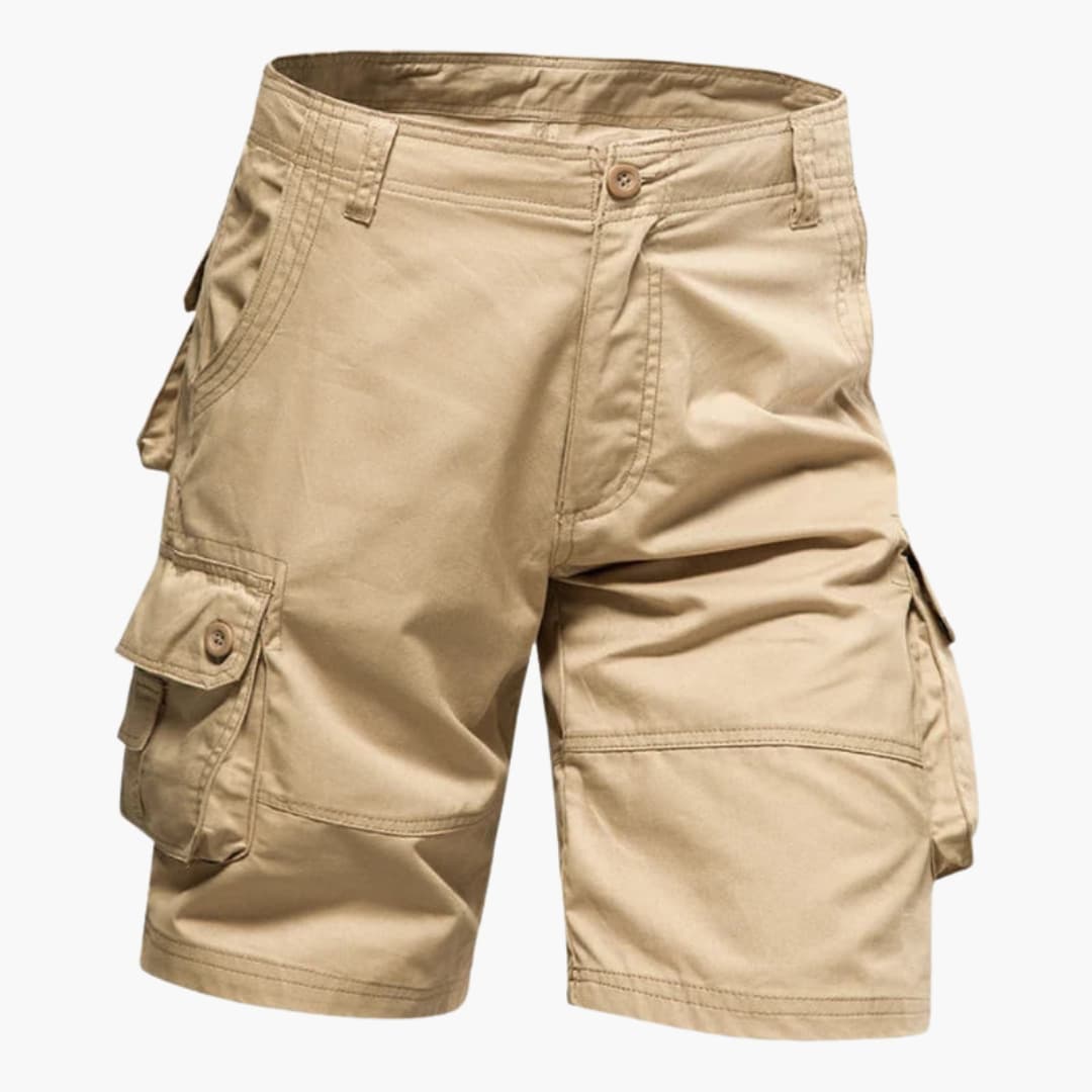 Men's Cargo Shorts Button Closure Flap Pockets - VibreMode