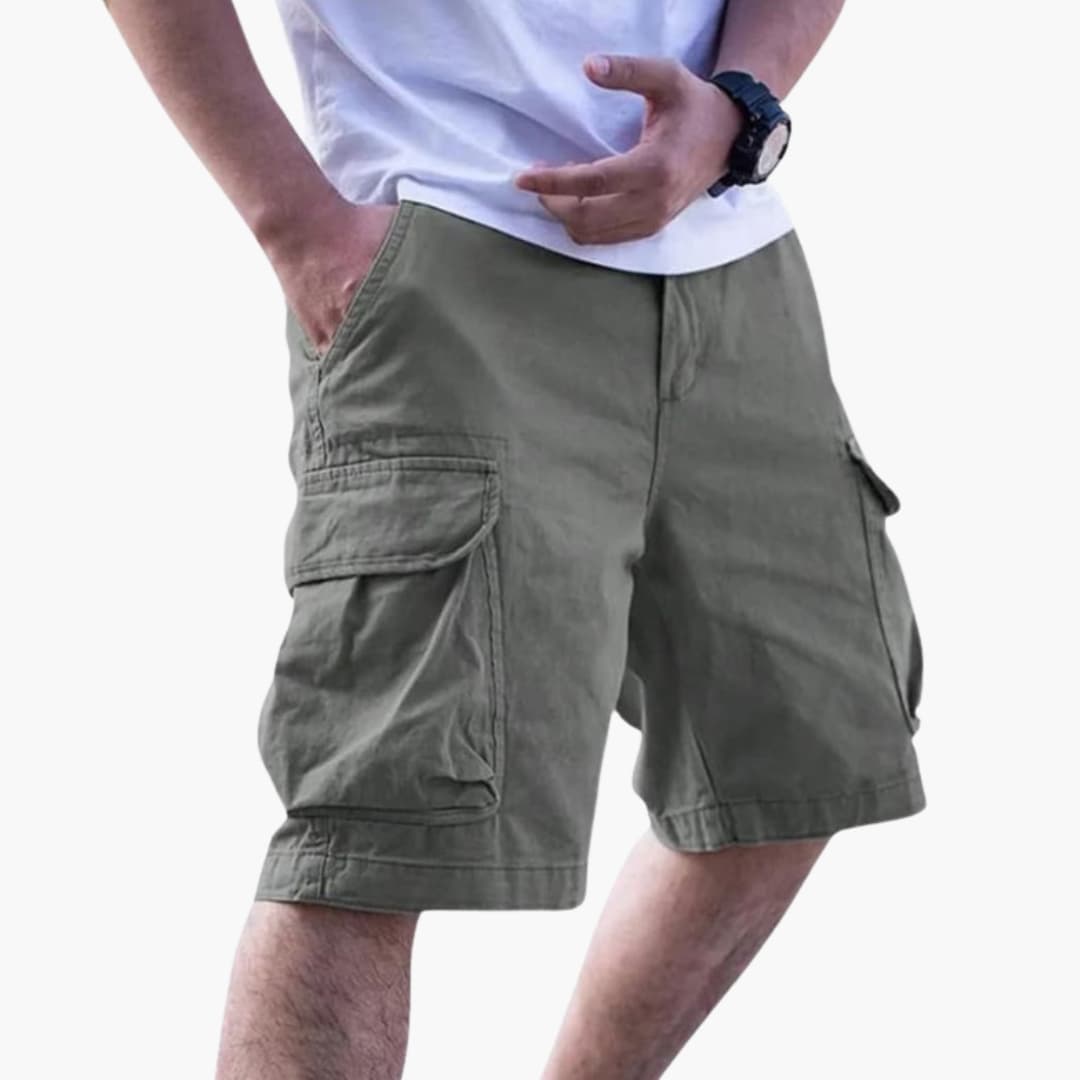 Men's Cargo Shorts Zipper Closure Patch Pockets