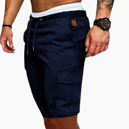 Men's Cargo Shorts Elastic Waist Patch Pockets