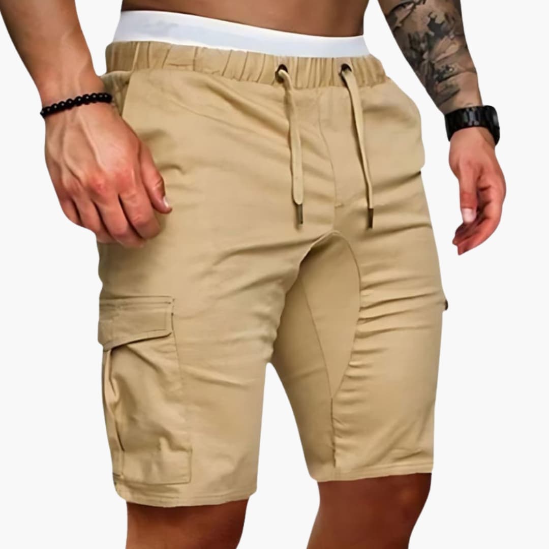 Men's Cargo Shorts Elastic Waist Patch Pockets