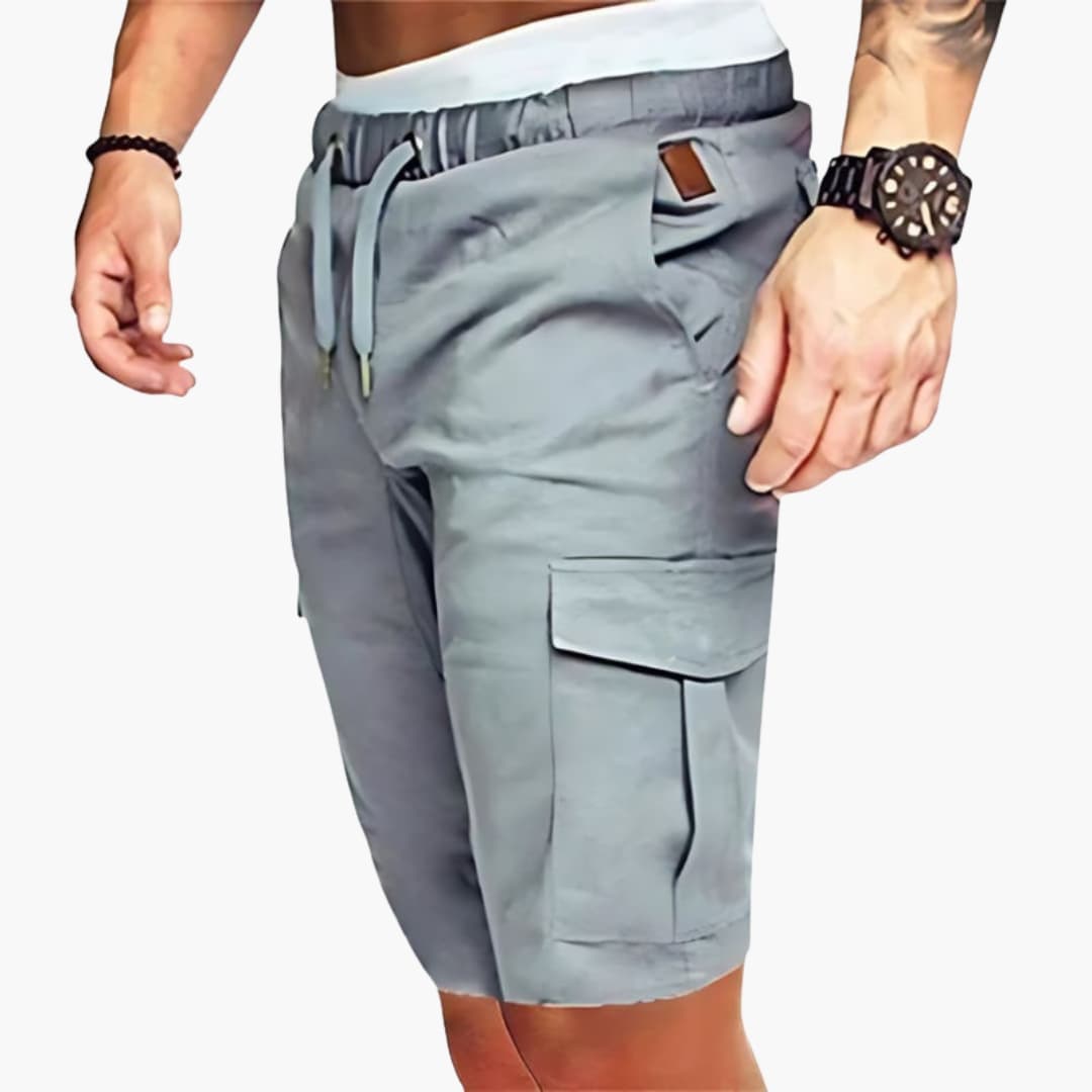 Men's Cargo Shorts Elastic Waist Patch Pockets
