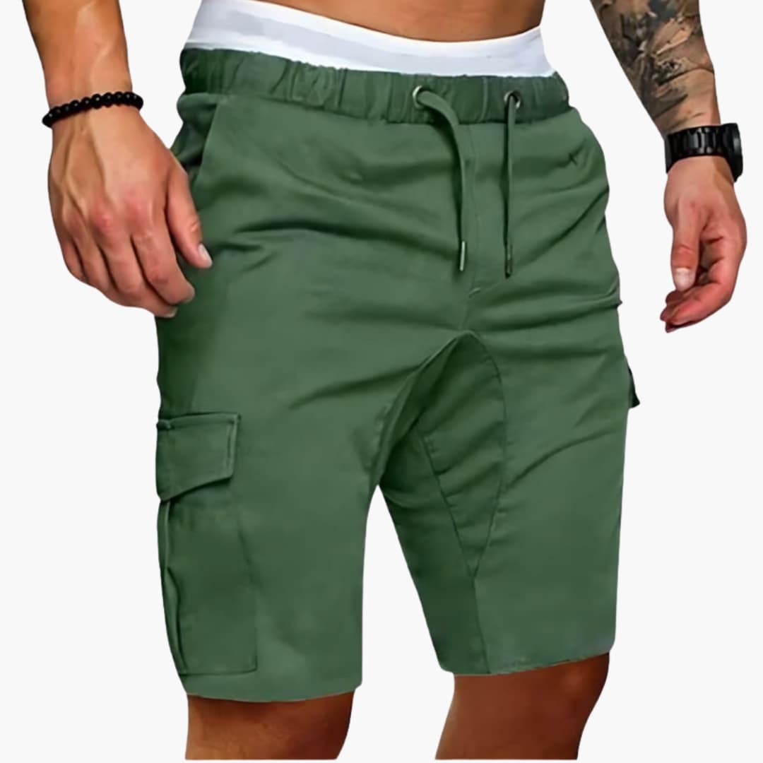 Men's Cargo Shorts Elastic Waist Patch Pockets