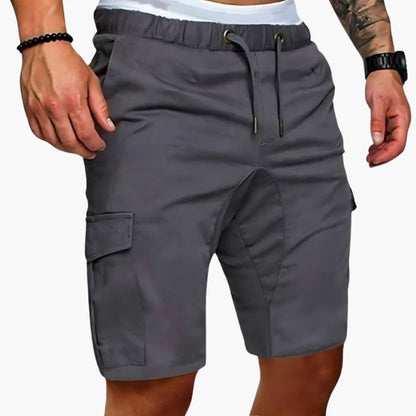 Men's Cargo Shorts Elastic Waist Patch Pockets