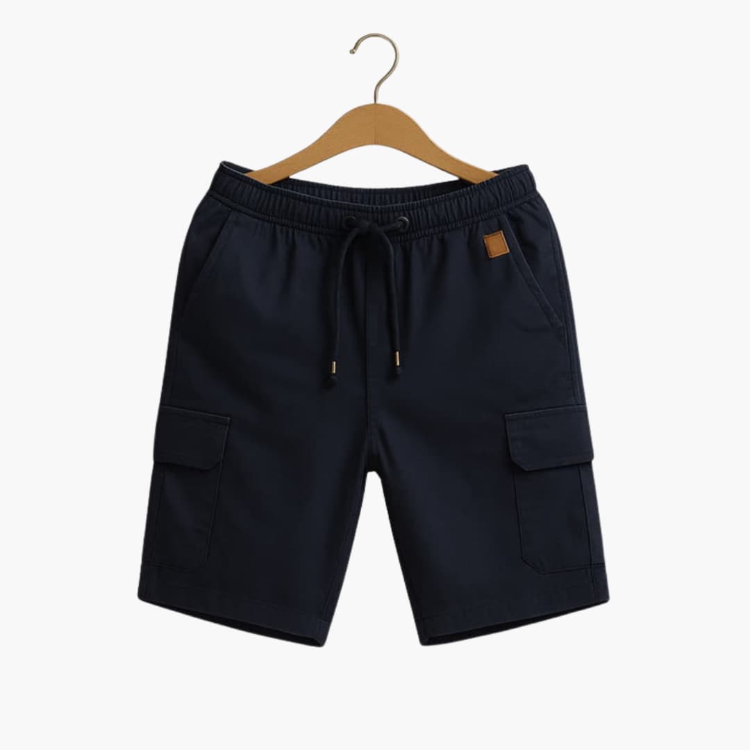 Men's Elastic Waist Cargo Shorts Flap Pocket