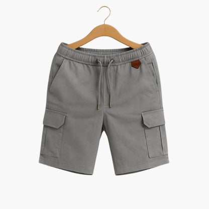 Men's Elastic Waist Cargo Shorts Flap Pocket