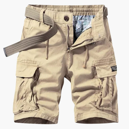 Men's Elastic Waist Cargo Shorts Flap Pockets