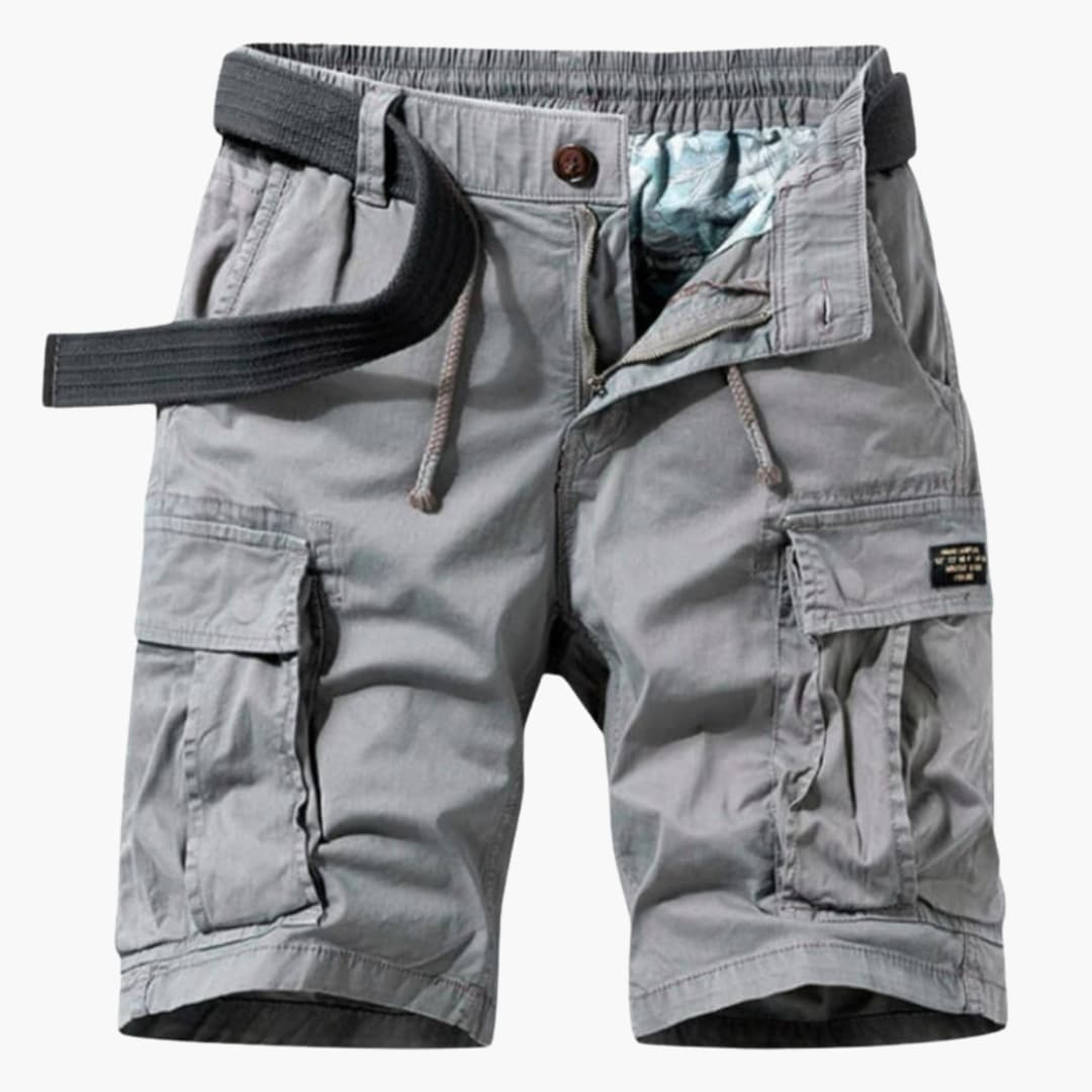 Men's Elastic Waist Cargo Shorts Flap Pockets