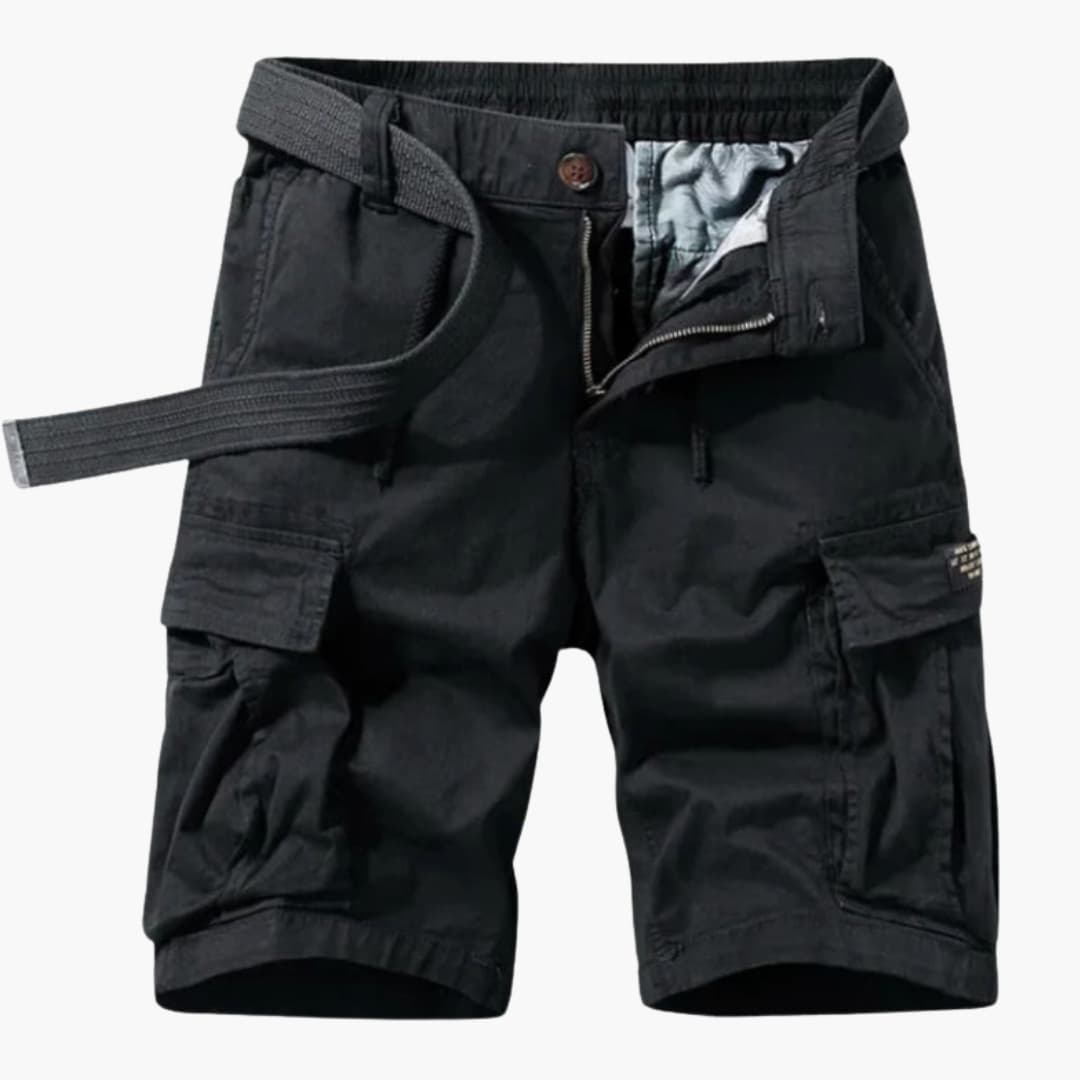 Men's Elastic Waist Cargo Shorts Flap Pockets
