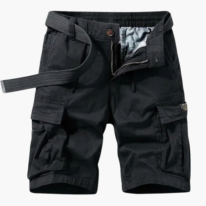 Men's Elastic Waist Cargo Shorts Flap Pockets