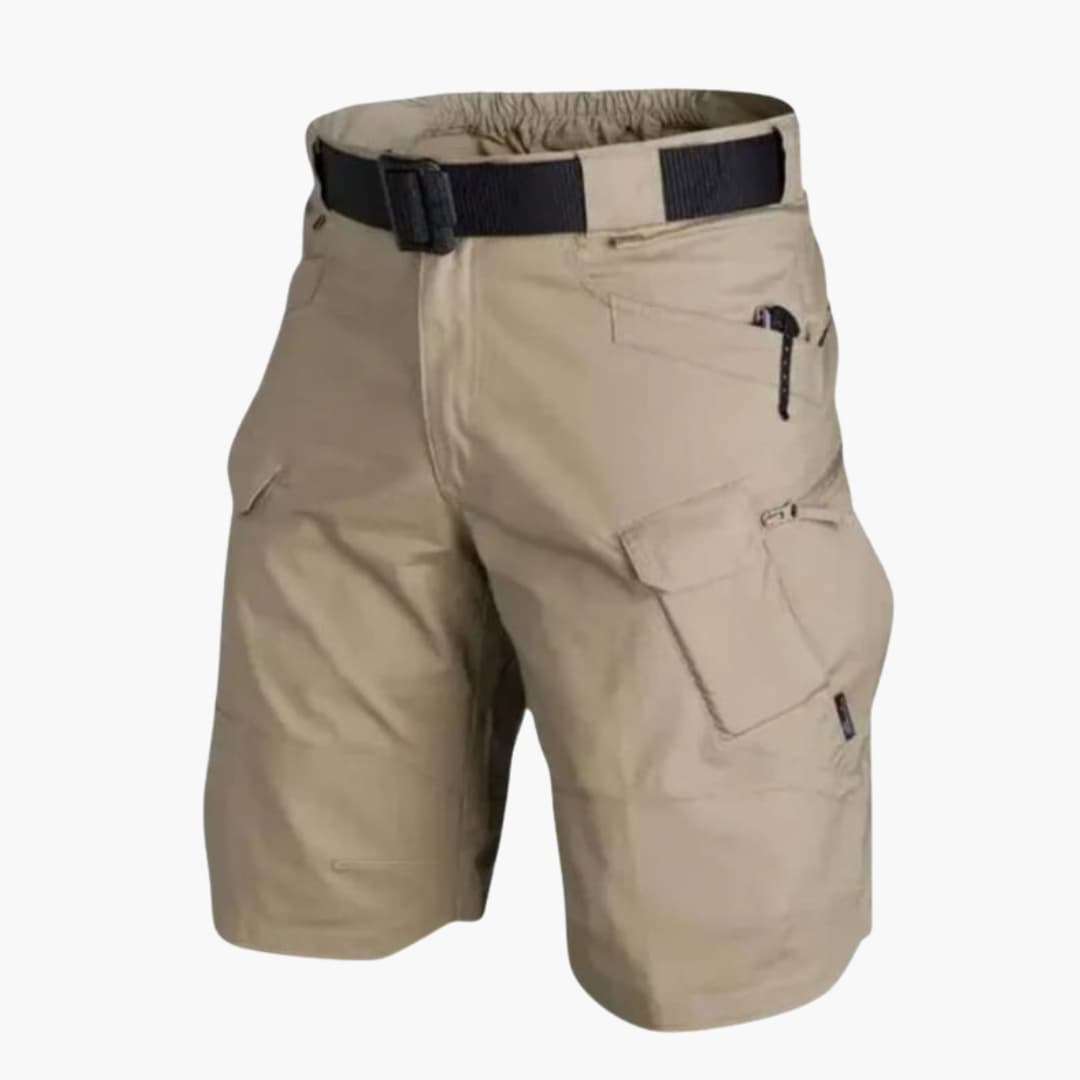 Men's Cargo Shorts Zip Pockets Belted - VibreMode