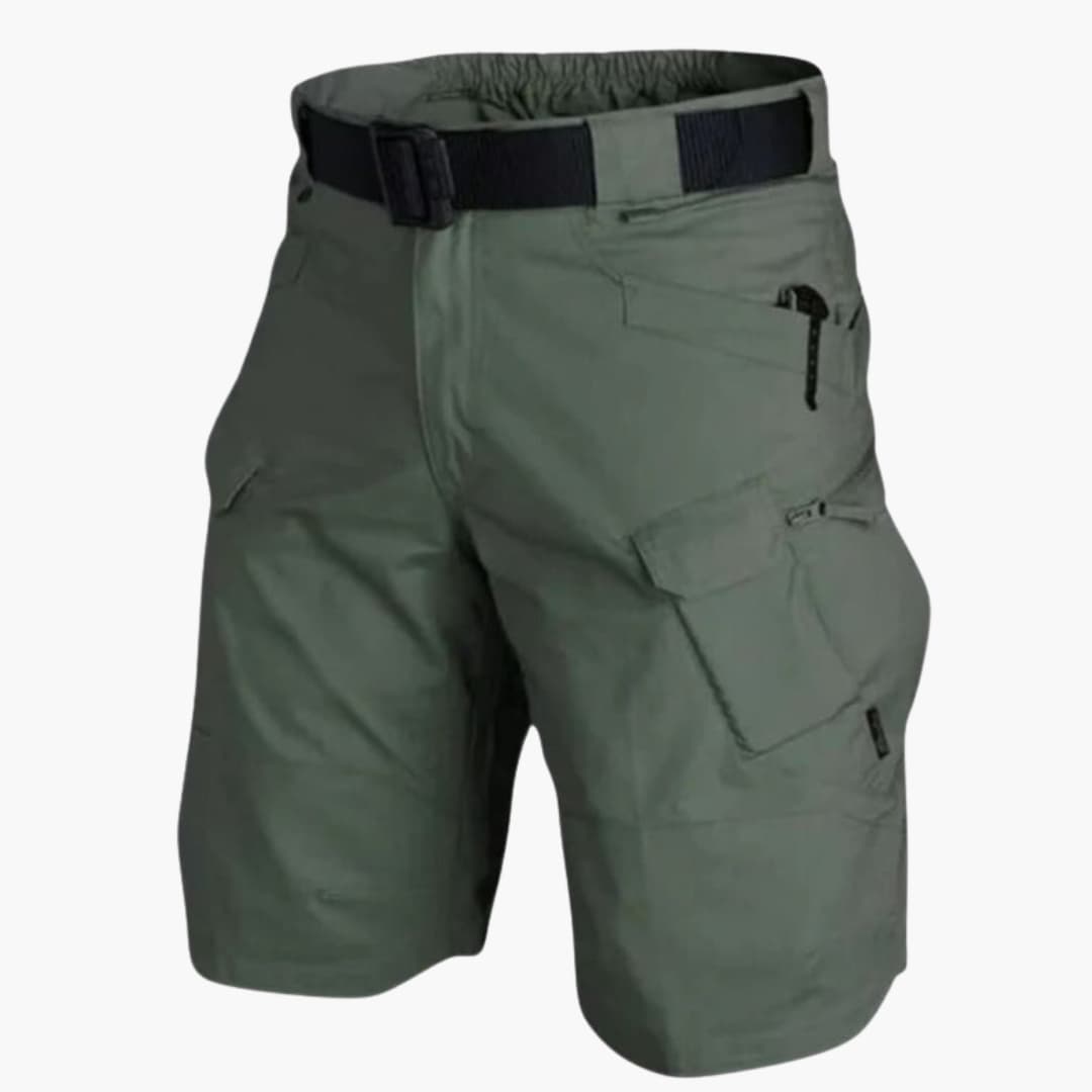Men's Cargo Shorts Zip Pockets Belted