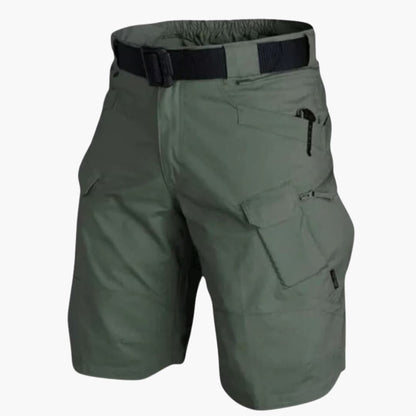 Men's Cargo Shorts Zip Pockets Belted