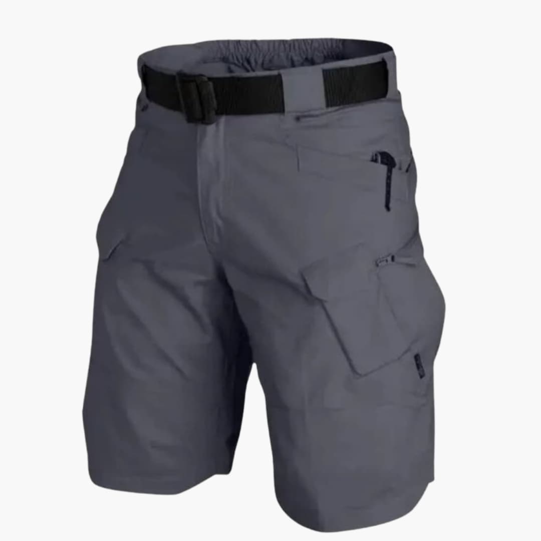 Men's Cargo Shorts Zip Pockets Belted