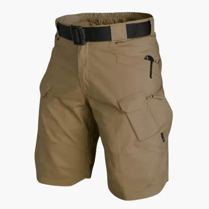 Men's Cargo Shorts Zip Pockets Belted