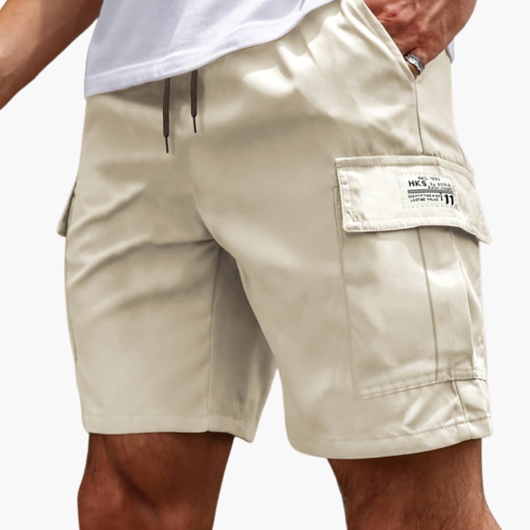 Men's Cargo Shorts Adjustable Waist Multiple Pockets
