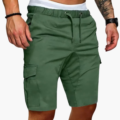 Men's Cargo Shorts Multiple Pockets Button Closure