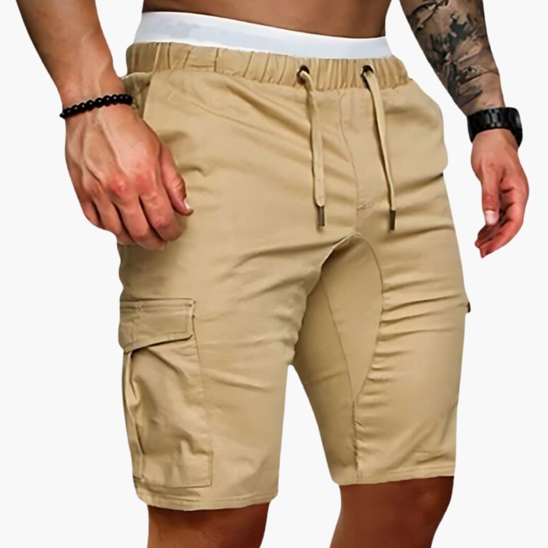 Men's Cargo Shorts Multiple Pockets Button Closure