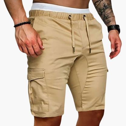 Men's Cargo Shorts Multiple Pockets Button Closure