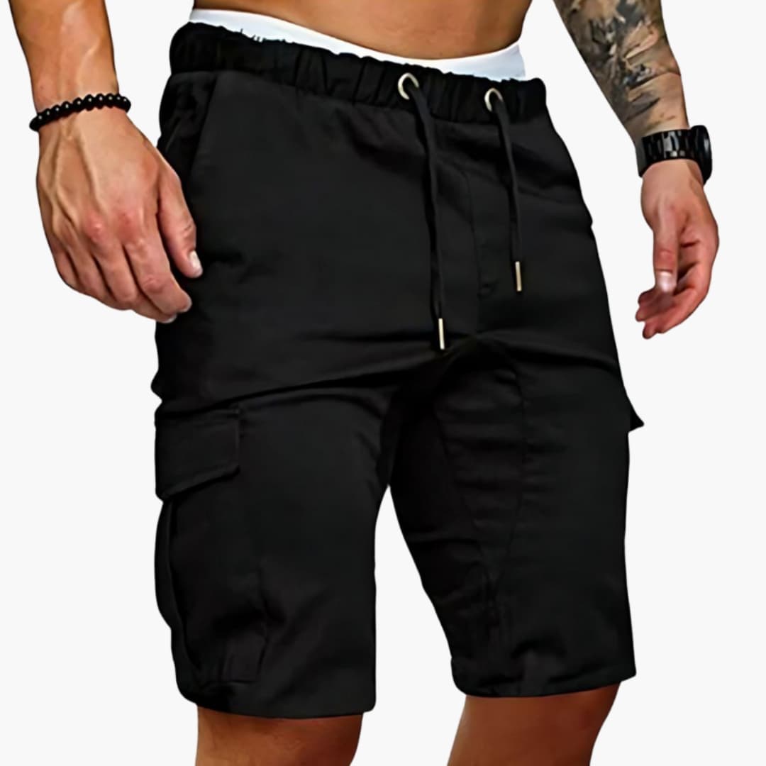 Men's Cargo Shorts Multiple Pockets Button Closure