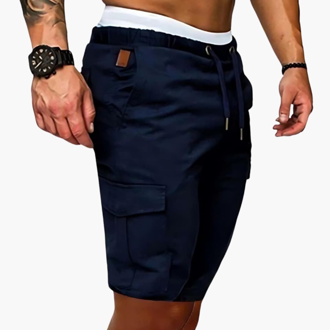 Men's Cargo Shorts Multiple Pockets Button Closure