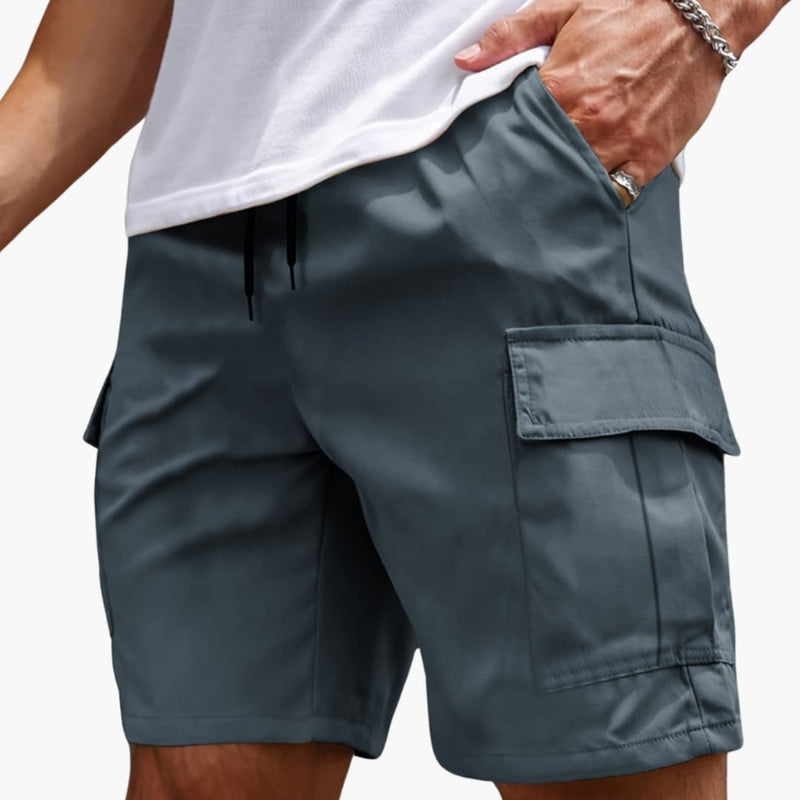 Men's Cargo Shorts Multiple Pockets Zipper Black
