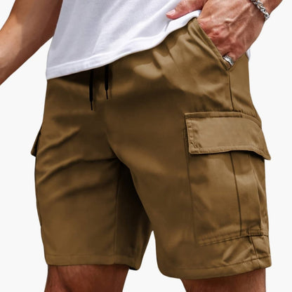 Men's Cargo Shorts Multiple Pockets Zipper Black