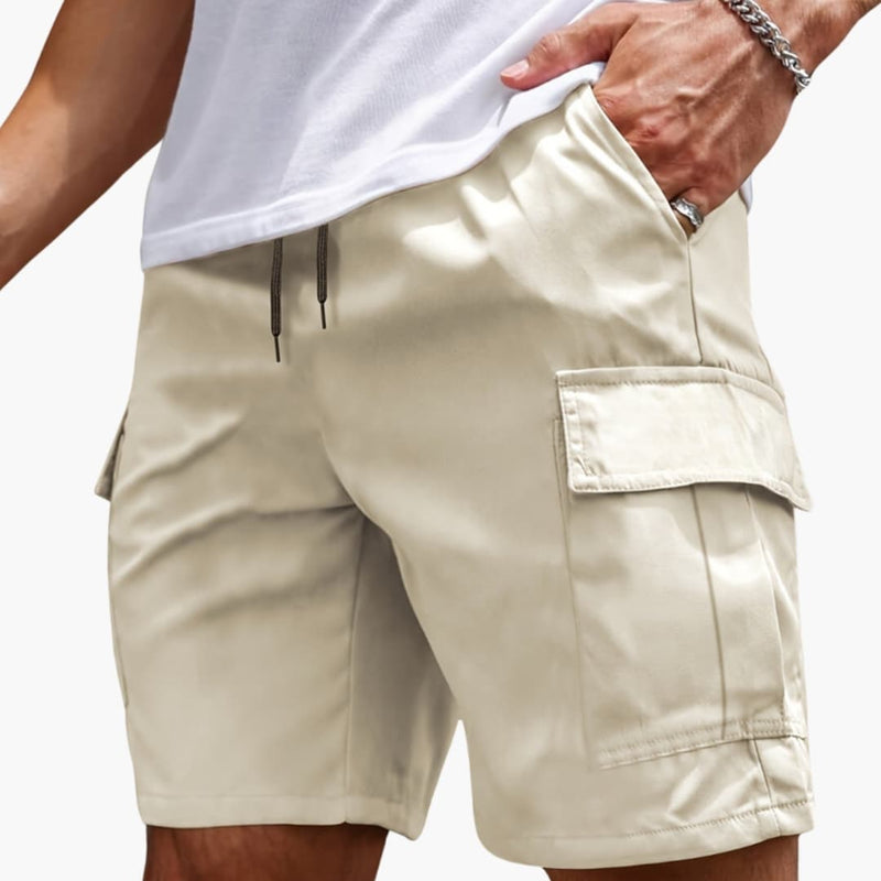 Men's Cargo Shorts Multiple Pockets Zipper Black