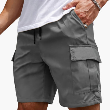 Men's Cargo Shorts Multiple Pockets Zipper Black