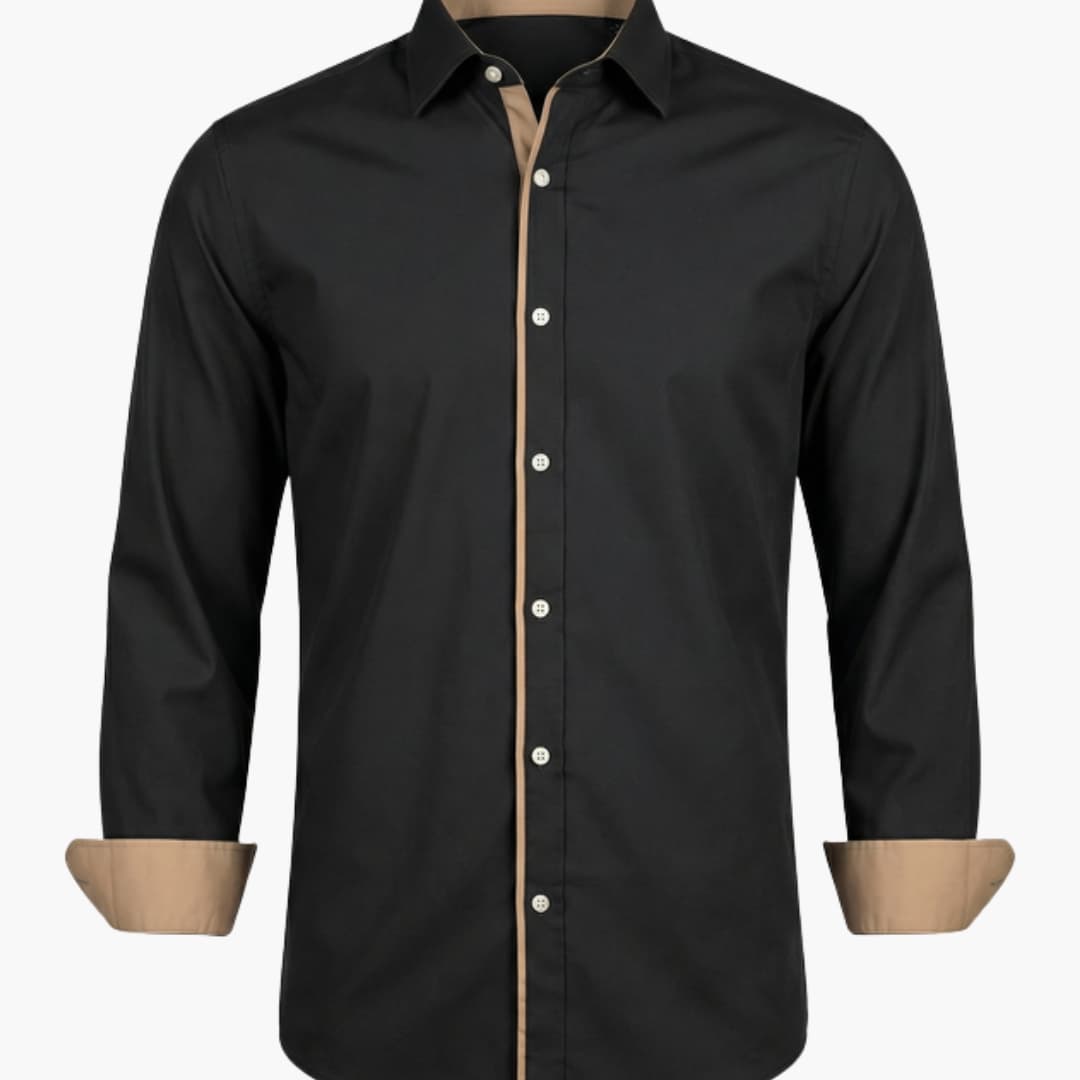 Men's Classic Collar Button-Down Shirt Adjustable Cuffs