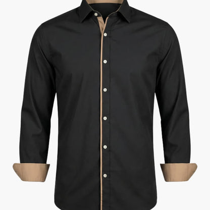 Men's Classic Collar Button-Down Shirt Adjustable Cuffs