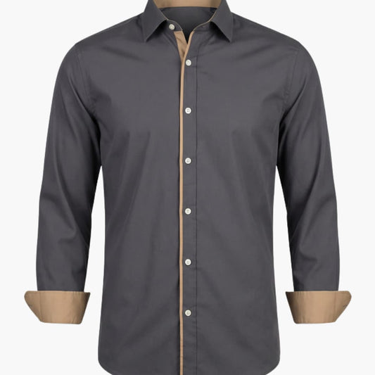 Men's Classic Collar Button-Down Shirt Adjustable Cuffs - VibreMode