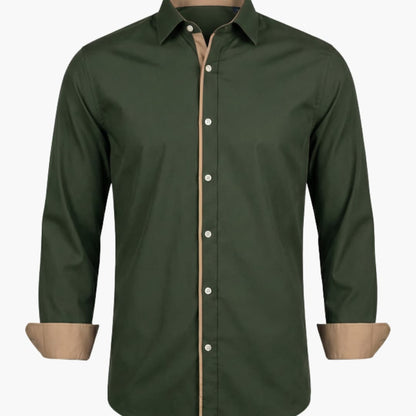Men's Classic Collar Button-Down Shirt Adjustable Cuffs