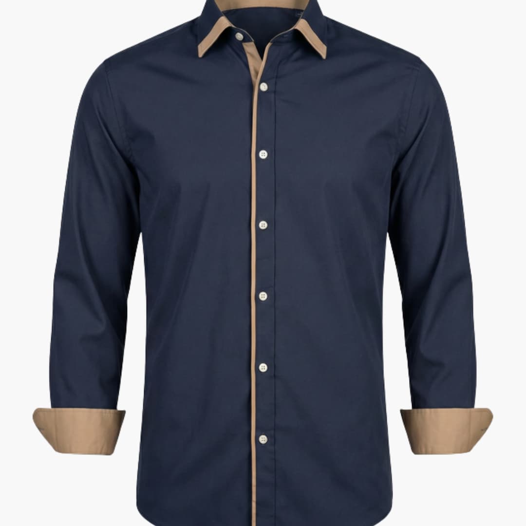 Men's Classic Collar Button-Down Shirt Adjustable Cuffs