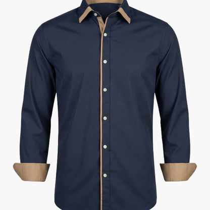 Men's Classic Collar Button-Down Shirt Adjustable Cuffs