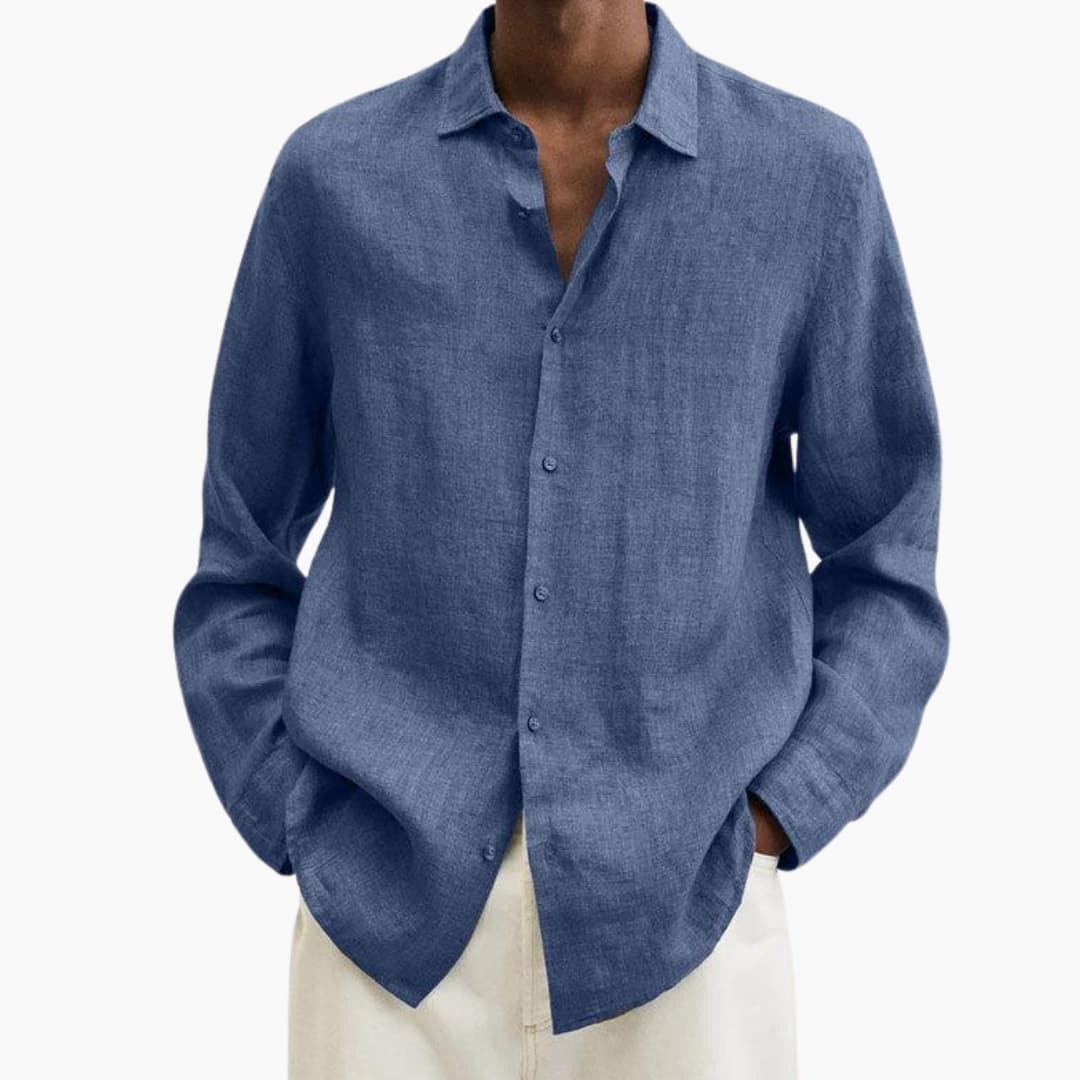 Men's Long Sleeve Button-Down Shirt Classic Fit