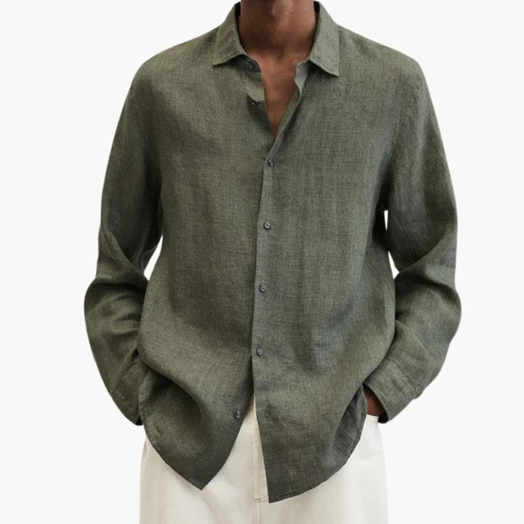 Men's Long Sleeve Button-Down Shirt Classic Fit