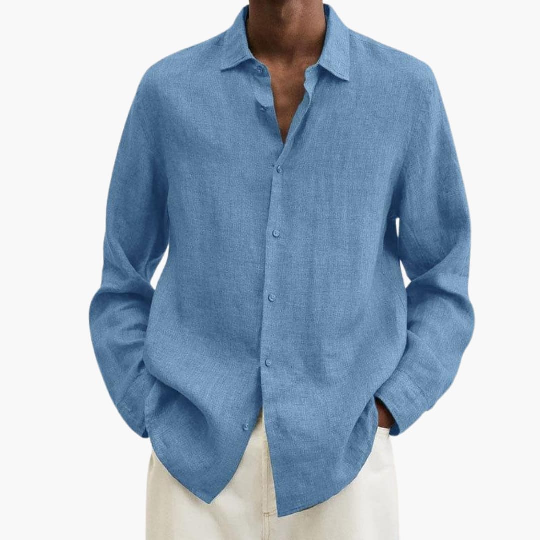 Men's Long Sleeve Button-Down Shirt Classic Fit